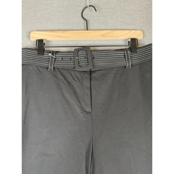 Alfani Womens Culotte Pants Size 10 Wide Leg Belted Cobalt Breeze Deep Black NWT - Picture 2 of 9